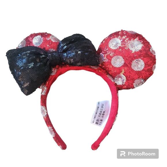 Minnie Mouse sequined and polka-dot headband in hard to find color combo - Picture 1 of 7